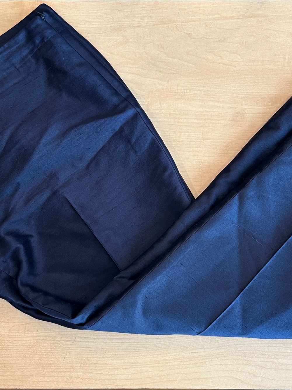 Silk/Wool Talbots Navy Petite Cropped Ankle Pants-12P